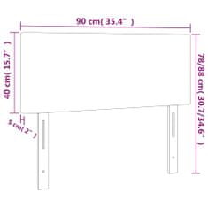 Greatstore fehér műbőr LED-es fejtámla 90 x 5 x 78/88 cm