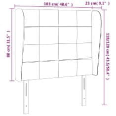 Greatstore fekete bársony fejtámla szárnyakkal 103 x 23 x 118/128 cm