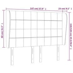 Greatstore sötétszürke bársony fejtámla szárnyakkal 147 x 23 x 118/128 cm