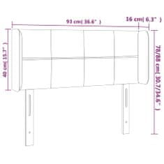 Greatstore tópszínű szövet LED-es fejtámla 93 x 16 x 78/88 cm