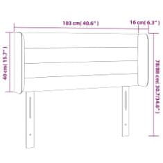 Greatstore sötétbarna szövet LED-es fejtámla 103 x 16 x 78/88 cm