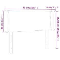 Greatstore zöld szövet LED-es fejtámla 93 x 16 x 78/88 cm