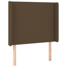 Greatstore sötétbarna szövet LED-es fejtámla 103x16x118/128 cm