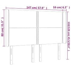 Greatstore fekete szövet LED-es fejtámla 147x16x118/128 cm