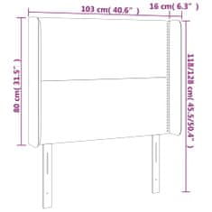 Greatstore fekete bársony fejtámla szárnyakkal 103x16x118/128 cm