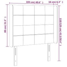 Greatstore fekete bársony fejtámla szárnyakkal 103x16x118/128 cm