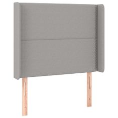 Greatstore világosszürke szövet LED-es fejtámla 93x16x118/128 cm