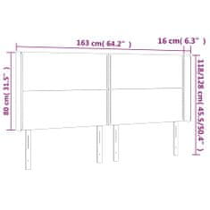 Greatstore sötétszürke szövet LED-es fejtámla 163x16x118/128 cm