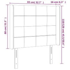 Greatstore sötétszürke bársony fejtámla szárnyakkal 83x16x118/128 cm