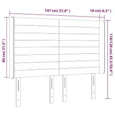 Greatstore sötétszürke bársony LED-es fejtámla 147x16x118/128 cm