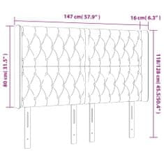 Greatstore világosszürke szövet LED-es fejtámla 147x16x118/128 cm