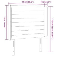 Greatstore sötétszürke bársony fejtámla szárnyakkal 93x16x118/128 cm