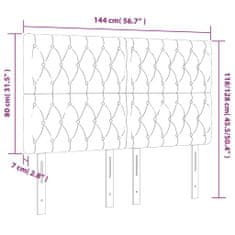 Greatstore fekete szövet LED-es fejtámla 144x7x118/128 cm