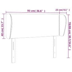 Greatstore világosszürke szövet fejtámla szárnyakkal 93x23x78/88 cm