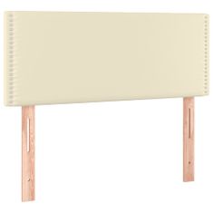 Greatstore krémszínű műbőr LED-es fejtámla 80 x 5 x 78/88 cm