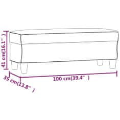 Vidaxl bordó műbőr pad 100 x 35 x 41 cm 349463