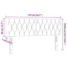 Greatstore tópszínű szövet LED-es fejtámla 144x7x78/88 cm