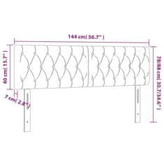 Greatstore zöld szövet LED-es fejtámla 144x7x78/88 cm