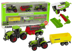 Lean-toys Mezőgazdasági gépek készlet Mezőgazdasági járművek 6 darab Traktor