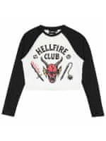 Női póló Stranger Things - Hellfire Club Crop Top Raglan (méret L)