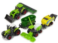 Lean-toys 6 darabos készlet Mezőgazdasági járművek Traktor Kombájn Fém alkatrészek