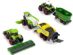 Lean-toys 6 darabos készlet Mezőgazdasági járművek Traktor Kombájn Fém alkatrészek