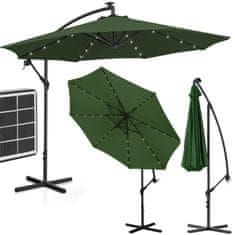 shumee Kerti esernyő a karján, körben dönthető LED világítással, átm. 300 cm zöld