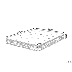 Beliani Táskarugós Memóriahabos Matrac Levehető Huzattal 180 x 200 cm LUXUS