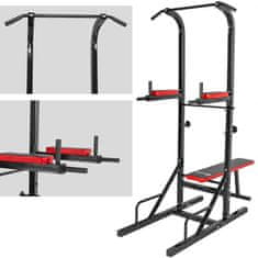 tectake Fitnesz torony Reeves 180x95x210cm - fekete