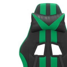 Greatstore fekete és zöld műbőr forgó játékszék lábtartóval