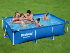 Bestway 259 x 170 x 61 cm-es merev falú négyszögletes családi medence, kapacitása: 2300 liter