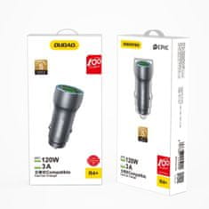 DUDAO R4+ autós töltő 2x USB 120W 3A, szürke