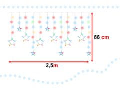 WOWO Többszínű LED csillagos függöny lámpa 2,5m 138LED