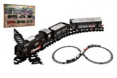 Teddies Vonat / mozdony + 4 kocsi sínekkel 19db műanyag elemmel és világítással