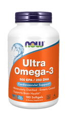 NOW Foods Ultra omega-3, 250 DHA/500 EPA, 180 lágyzselé