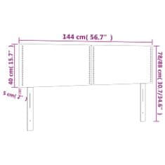 Greatstore cappuccino színű műbőr LED-es fejtámla 144 x 5 x 78/88 cm