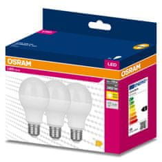 Osram 3x LED izzó E27 A60 19W = 150W 2452lm 3000K Meleg fehér 200°