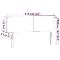 Greatstore sötétszürke szövet LED-es fejtámla 144x5x78/88 cm