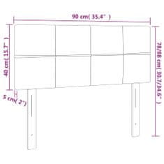 Greatstore sötétzöld bársony LED-es fejtámla 90x5x78/88 cm