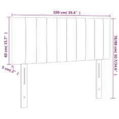 Greatstore sötétbarna szövet LED-es fejtámla 100x5x78/88 cm