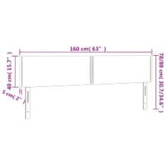 Greatstore fekete műbőr LED-es fejtámla 160 x 5 x 78/88 cm