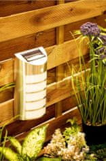 Polux 2x Napelemes kerti lámpa SAFFO homlokzati fali lámpa 6000K Hideg fehér szürkületérzékelővel