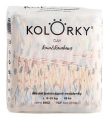 KOLORKY DAY - eső és szivárvány - L (8-13 kg) - 19 db - eldobható öko pelenkák