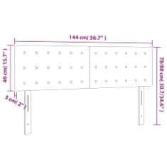 Greatstore sötétbarna szövet LED-es fejtámla 144x5x78/88 cm