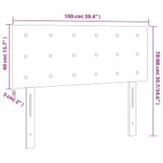 Greatstore sötétszürke szövet LED-es fejtámla 100x5x78/88 cm