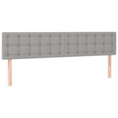 Greatstore világosszürke szövet LED-es fejtámla 200x5x78/88 cm