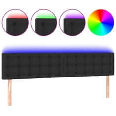 Greatstore fekete műbőr LED-es fejtámla 180 x 5 x 78/88 cm