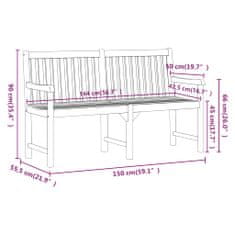 shumee tömör akácfa kerti pad 150 cm