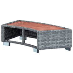 shumee szürke polyrattan spa fellépő 92 x 45 x 25 cm