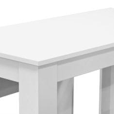 Vidaxl fehér 3 részes faforgácslap étkezőasztal és pad szett 244865